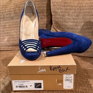 Christian Louboutin Royal Blue Suede Heels